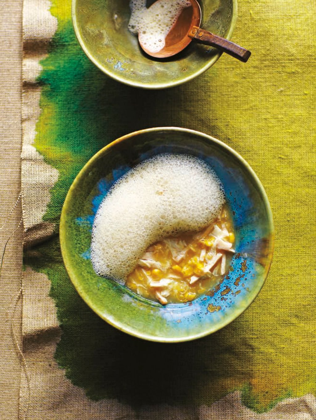 A. Wong’s smoked chicken and sweetcorn soup with foie gras cappuccino. Photo: Octopus Books A. Wong’s smoked chicken and sweetcorn soup with foie gras cappuccino. Photo: Octopus Books