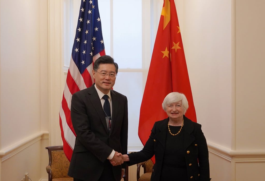Chinese Ambassador to the United States Qin Gang with US Treasury Secretary Janet Yellen during a meeting in Washington on December 15, 2022. Just weeks later, Qin was named China’s foreign minister, leaving a post for Beijing to fill. Photo: Xinhua