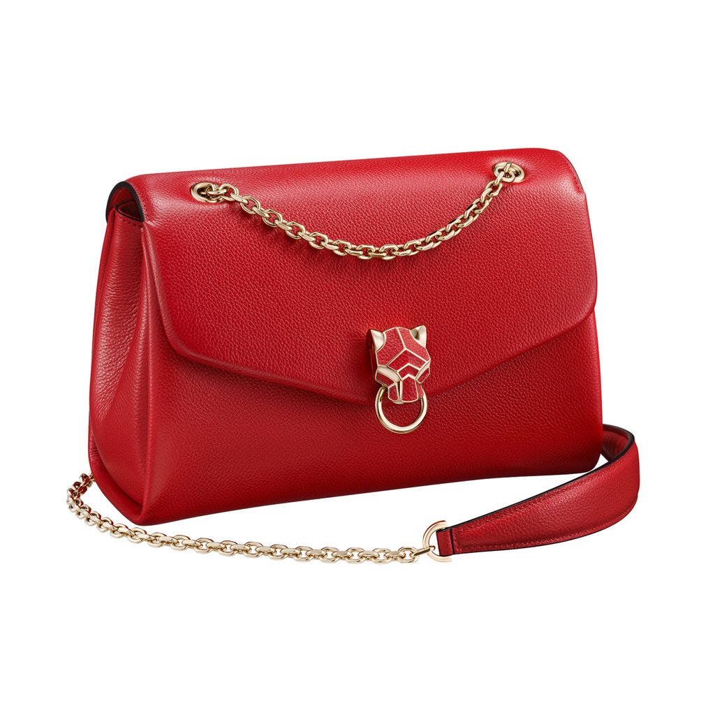 Cartier Panthère de Cartier small chain bag in red calfskin. Photo: Handout