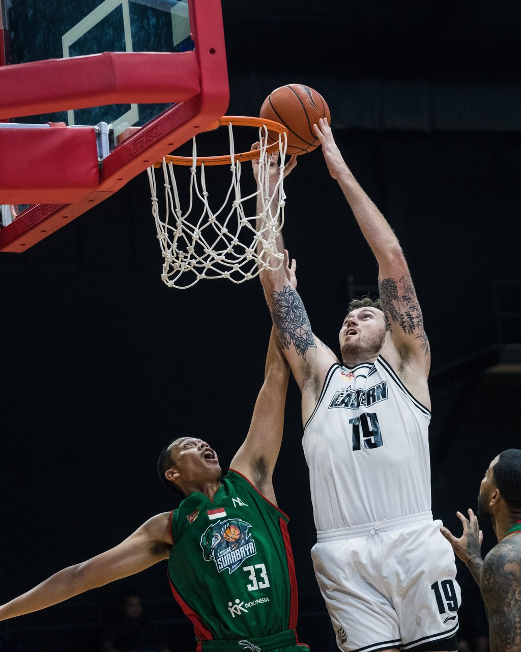 Canadian import Chris McLaughlin slams the ball home.