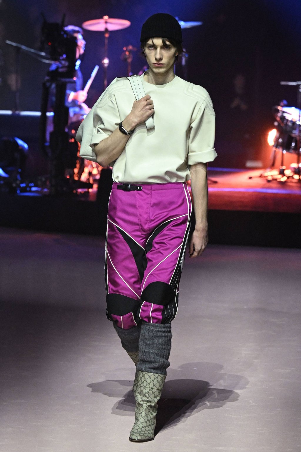 Gucci’s men’s autumn/winter 2023-24 fashion collection went back to basics for its debut in Milan, on January 13. Photo: AFP Gucci’s men’s autumn/winter 2023-24 fashion collection went back to basics for its debut in Milan, on January 13. Photo: AFP