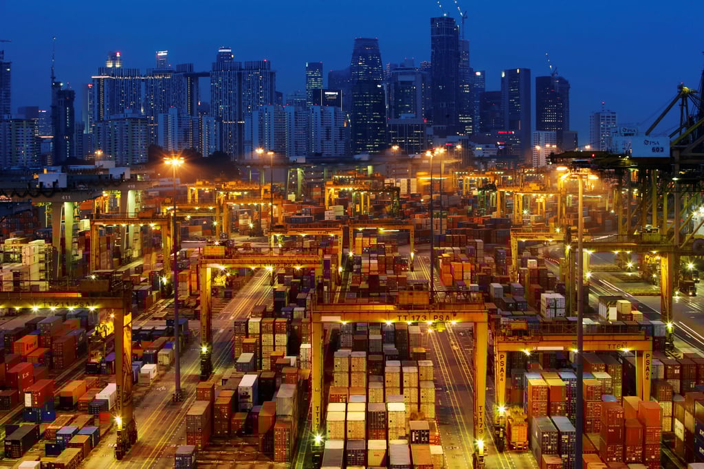 A port terminal in Singapore. The Sun Cable project aimed to supply “up to” 15 per cent of Singapore’s electricity by 2030. File photo: Reuters A port terminal in Singapore. The Sun Cable project aimed to supply “up to” 15 per cent of Singapore’s electricity by 2030. File photo: Reuters