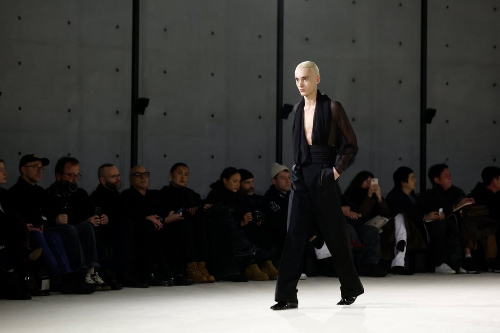 Designer Anthony Vaccarello offered a sleek line-up of sharply tailored evening looks for Saint Laurent for Paris Fashion Week. Photo: Reuters Designer Anthony Vaccarello offered a sleek line-up of sharply tailored evening looks for Saint Laurent for Paris Fashion Week. Photo: Reuters