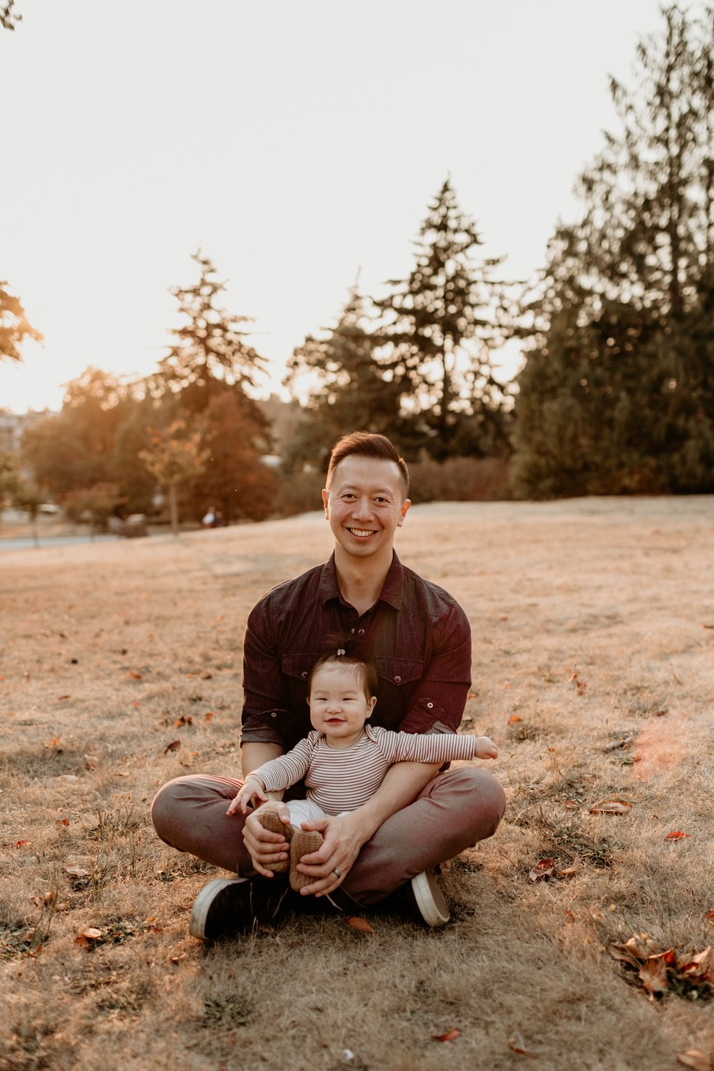 Li with his daughter in Vancouver. Photo: Kevin Li