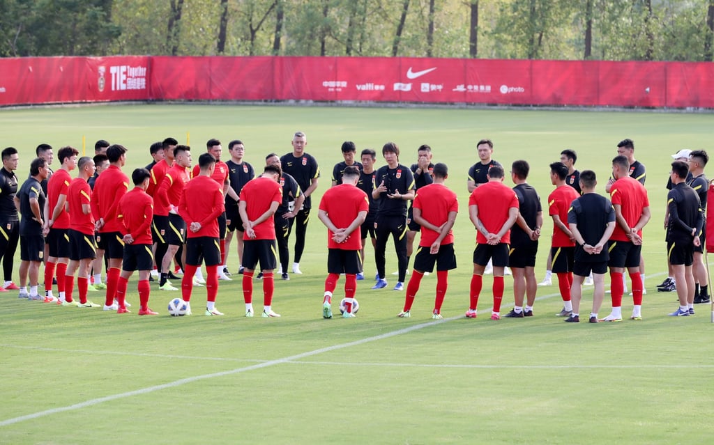 Li Tie takes a training session for the Chinese men’s national football team in August 2021. Photo: Xinhua Li Tie takes a training session for the Chinese men’s national football team in August 2021. Photo: Xinhua