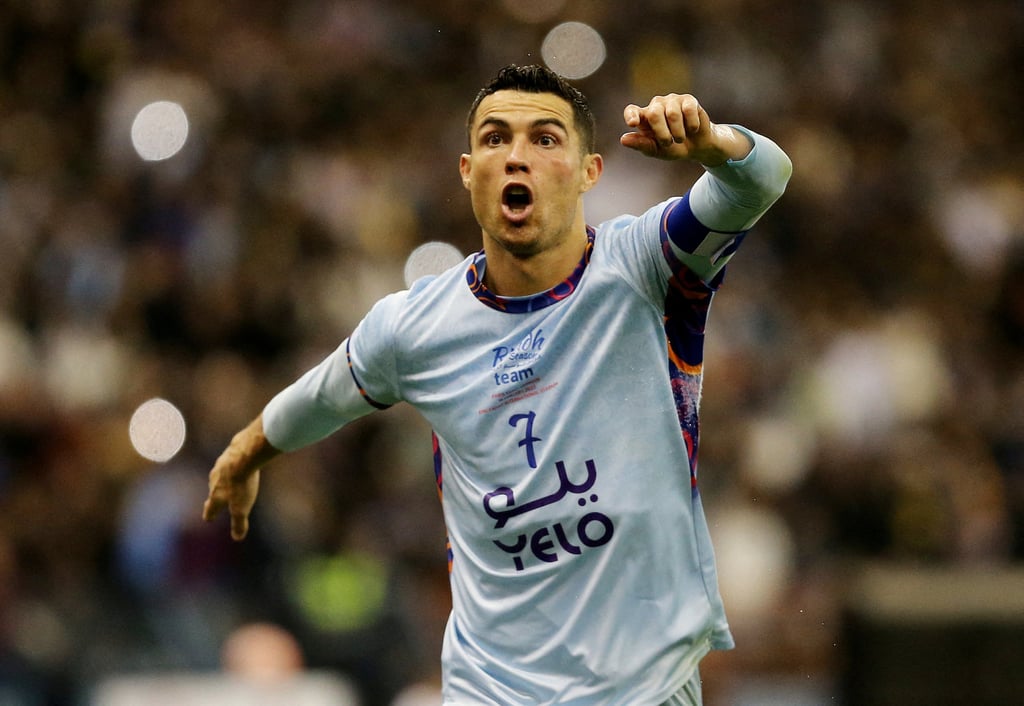 Saudi Pro League XI’s Cristiano Ronaldo celebrates scoring their first goal. Photo: Reuters Saudi Pro League XI’s Cristiano Ronaldo celebrates scoring their first goal. Photo: Reuters
