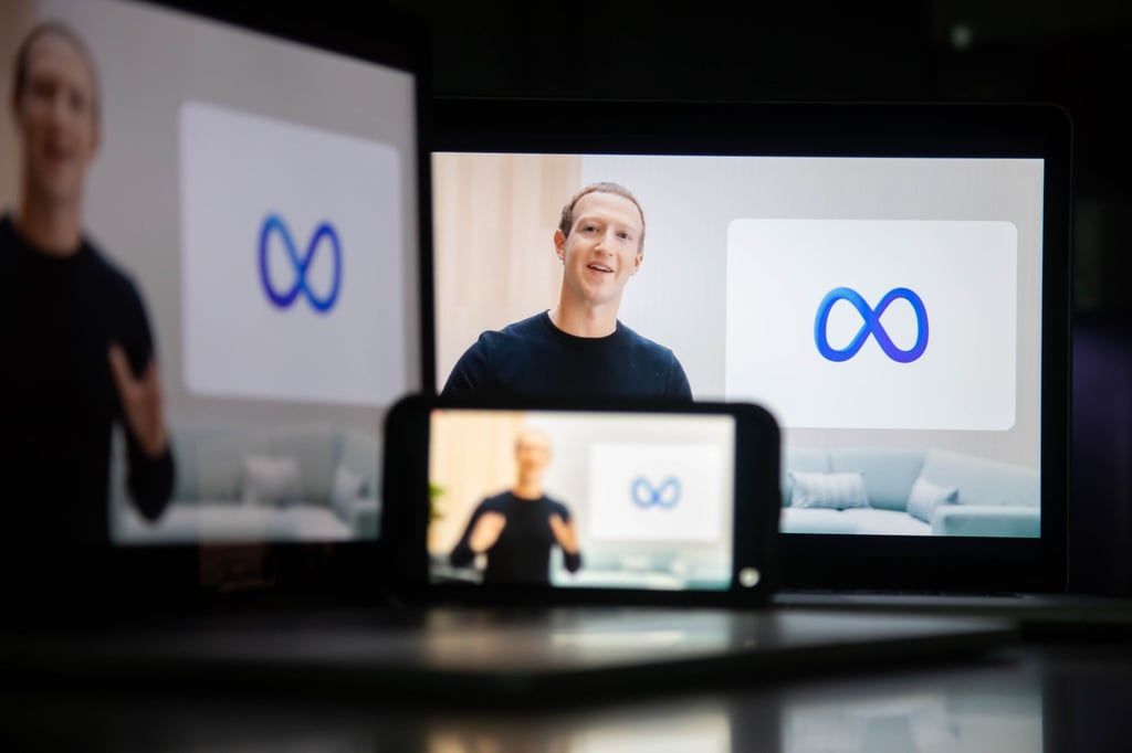 Mark Zuckerberg, CEO of Meta, speaks during the virtual Facebook Connect event, where the company announced its rebranding as Meta, in October 2021. Photo: Bloomberg Mark Zuckerberg, CEO of Meta, speaks during the virtual Facebook Connect event, where the company announced its rebranding as Meta, in October 2021. Photo: Bloomberg