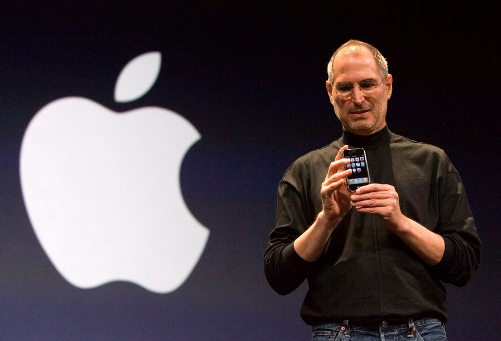 Apple Inc. CEO and co-founder Steve Jobs helped to popularise the turtleneck for a new generation. Photo: EPA