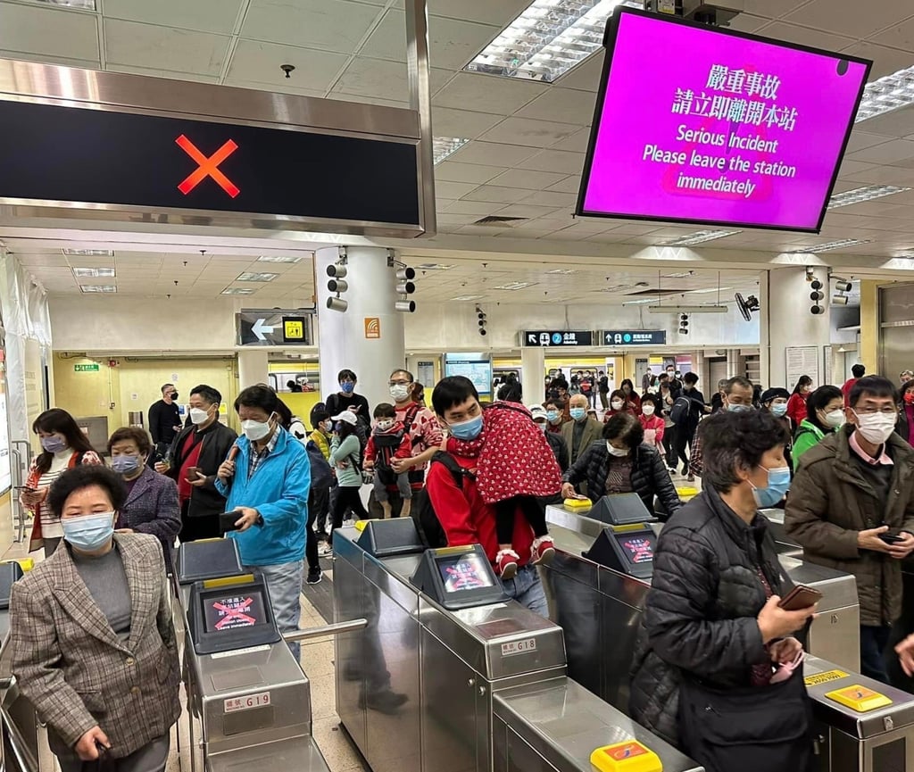 The service from Tai Po Market to Fanling station was suspended for almost an hour. Photo: Handout
