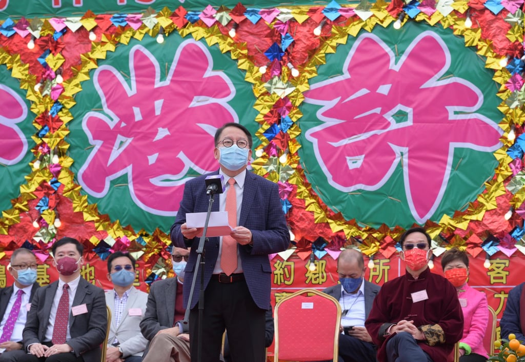 Chief Secretary Eric Chan delivers a Lunar New Year message. Photo: Handout Chief Secretary Eric Chan delivers a Lunar New Year message. Photo: Handout
