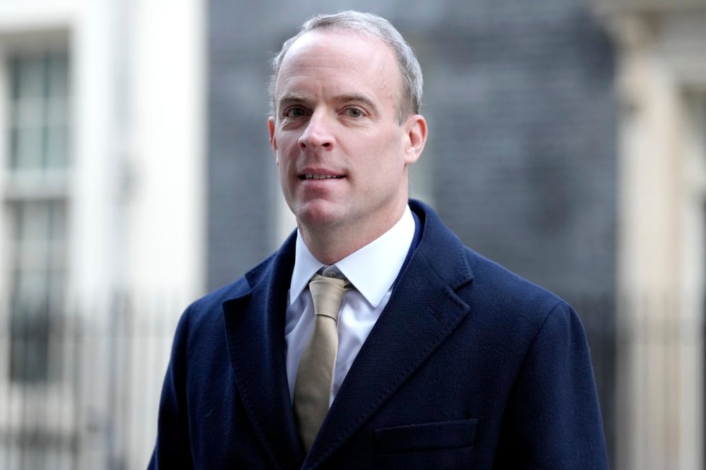 Britain’s Deputy Prime Minister Dominic Raab in London on Tuesday. Photo: AP