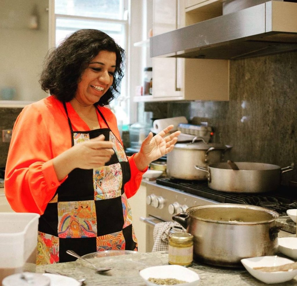 Asma Khan is one of the UK and India’s brightest culinary stars, a bestselling cookbook author and the owner of London’s Darjeeling Express restaurant. Photo: Instagram/@asmakhanlondon