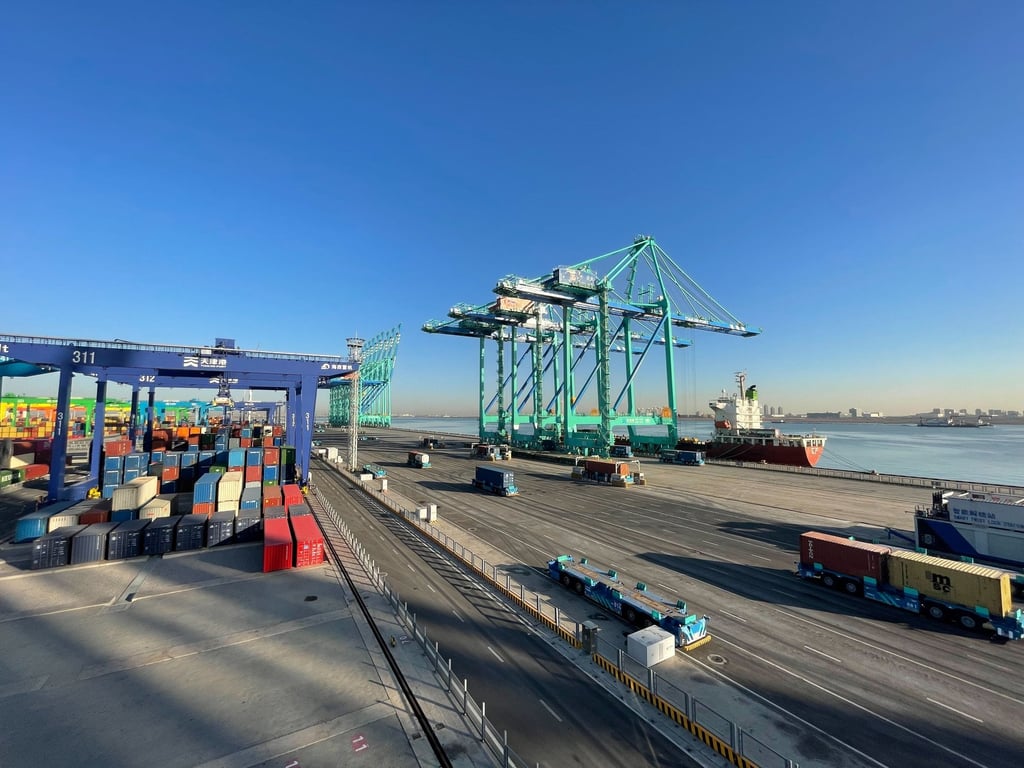 The Port of Tianjin, pictured here on January 16, 2023, has collaborated with Huawei to build an automated terminal. Photo: SCMP /Tracy Qu