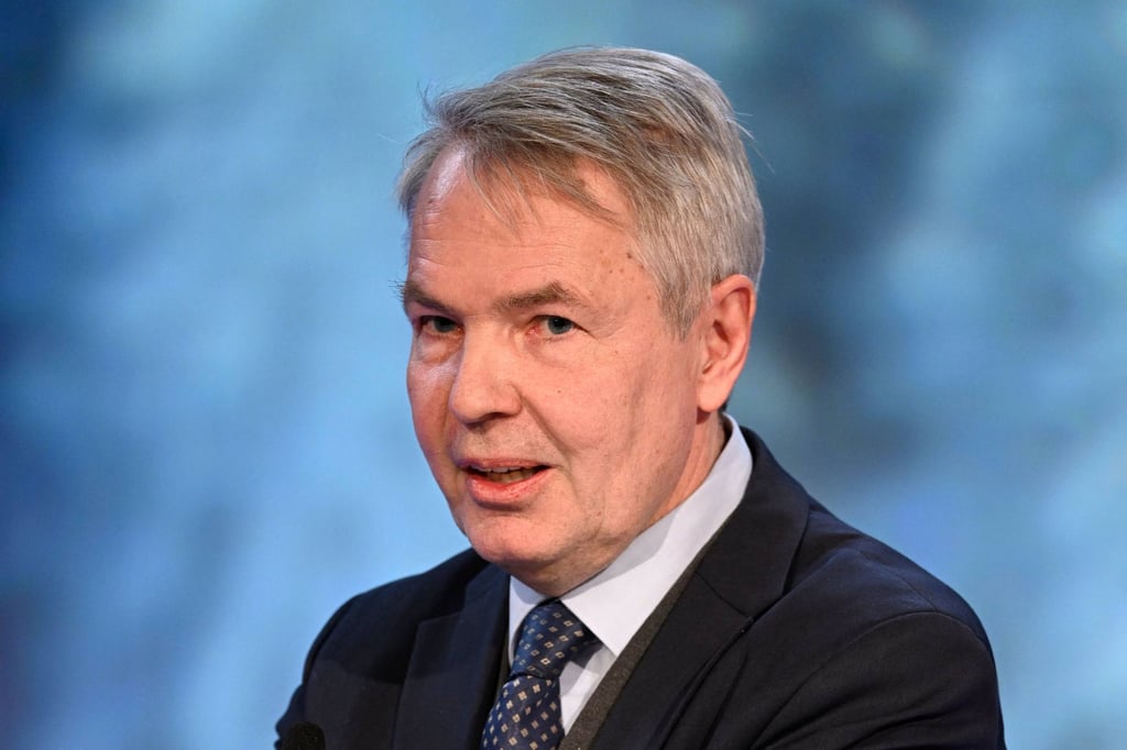 Finnish Foreign Minister Pekka Haavisto speaks at an event in Salen, Sweden on January 8. Photo: AFP