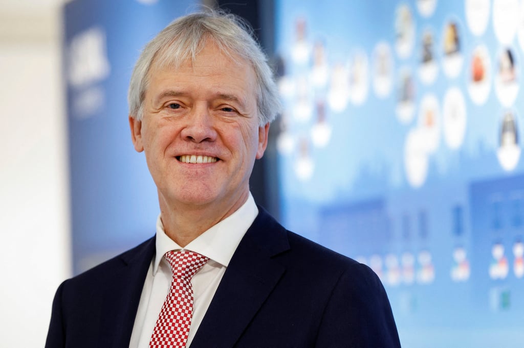 Peter Wennink, president and CEO of Dutch chip machine maker ASML poses after announcing fourth-quarter results in Veldhoven, Netherlands on Wednesday. Photo: Reuters