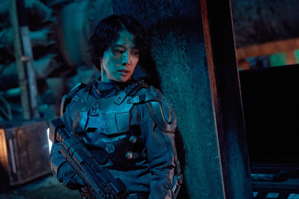 Kim in a still from Jung_E. The film is set in the post-apocalyptic 22nd century. Photo: Netflix Kim in a still from Jung_E. The film is set in the post-apocalyptic 22nd century. Photo: Netflix