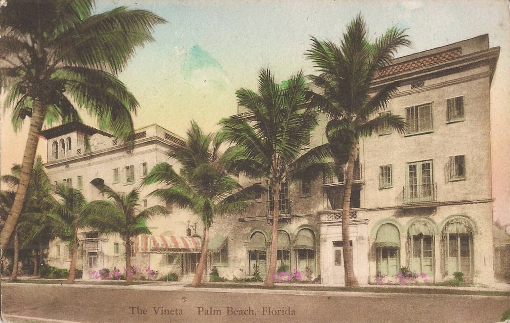 An old postcard showing the Vineta hotel in Palm Beach, Florida. Photo: Oetker Collection An old postcard showing the Vineta hotel in Palm Beach, Florida. Photo: Oetker Collection