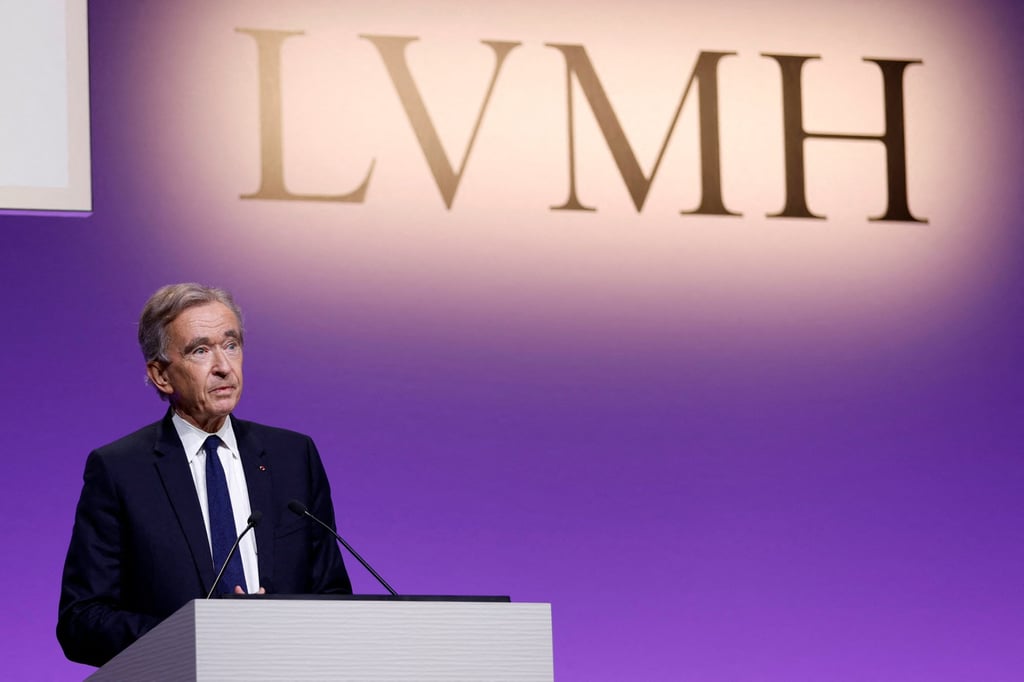 Bernard Arnault, chairman and CEO of LVMH Moët Hennessy Louis Vuitton, speaks during a news conference to present the 2022 annual results of LVMH in Paris, France, on January 26. Photo: Reuters
