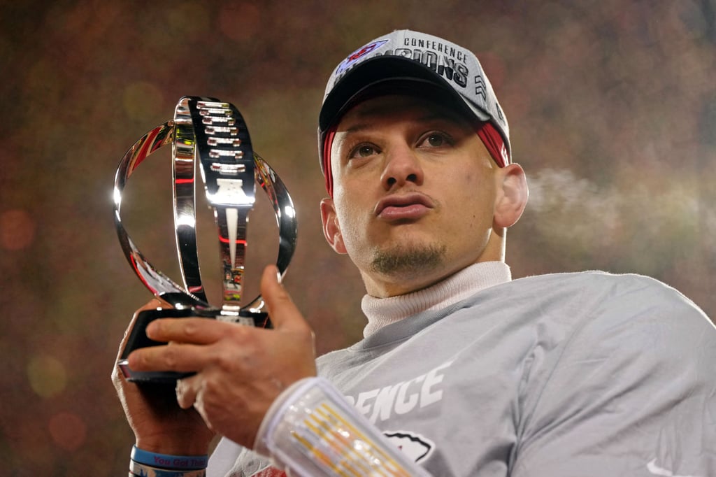 Kansas City Chiefs quarterback Patrick Mahomes celebrates after winning the AFC Championship game. Photo: USA TODAY Sports