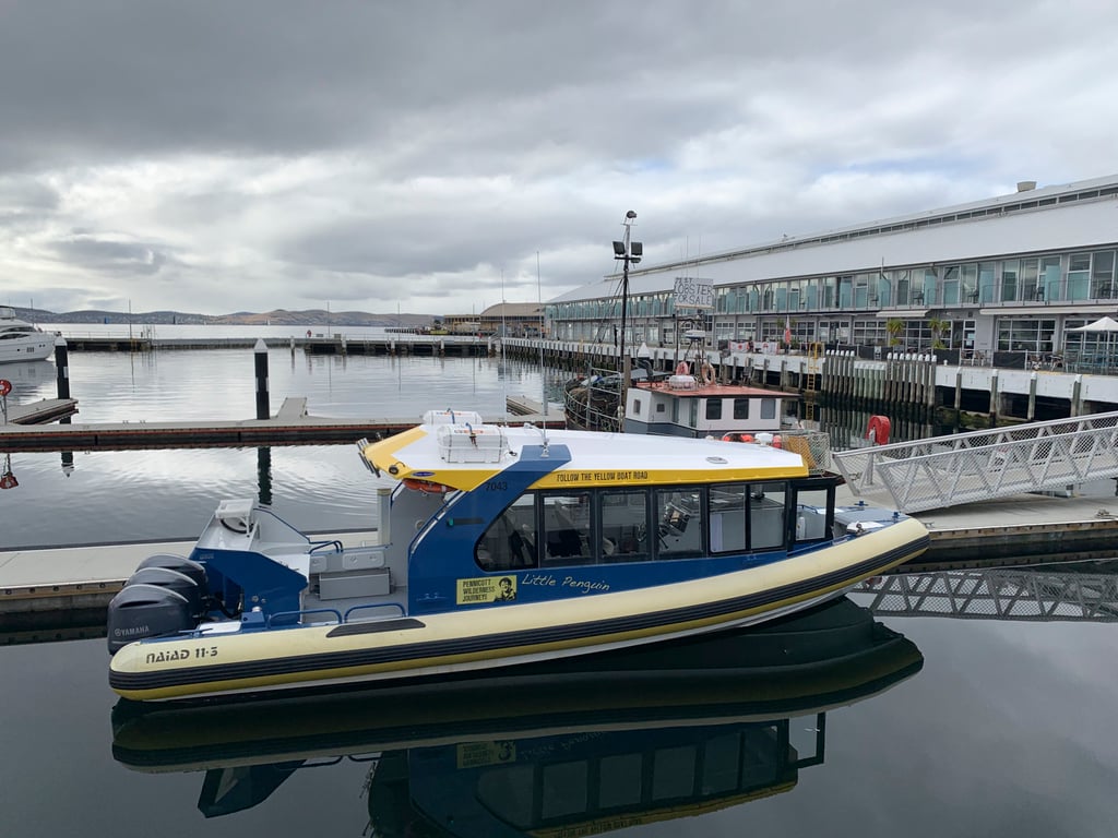 Little Penguin docked in Hobart, Tasmania, before departing on Pennicott Wilderness Journeys’ Tasmanian Seafood Seduction food tour around Bruny Island. Photo: Chris Dwyer Little Penguin docked in Hobart, Tasmania, before departing on Pennicott Wilderness Journeys’ Tasmanian Seafood Seduction food tour around Bruny Island. Photo: Chris Dwyer