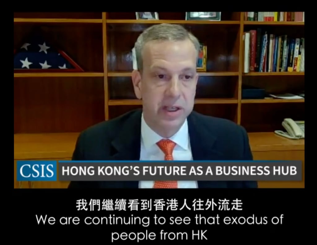 In remarks given at a Centre for Strategic and International Studies event last month, US consul general Gregory May warned that a recent interpretation of the Hong Kong national security law could “further undermine the independence of Hong Kong’s judiciary system”. Photo: Twitter In remarks given at a Centre for Strategic and International Studies event last month, US consul general Gregory May warned that a recent interpretation of the Hong Kong national security law could “further undermine the independence of Hong Kong’s judiciary system”. Photo: Twitter