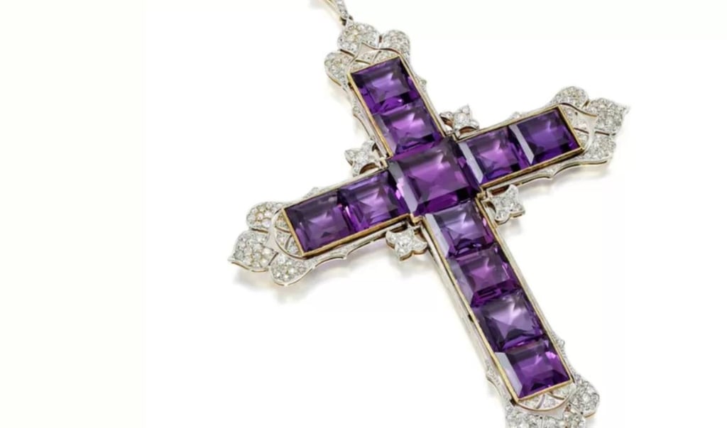 Garrard’s Attallah Cross is about 14cm by 9cm in size. Photo: Sotheby’s