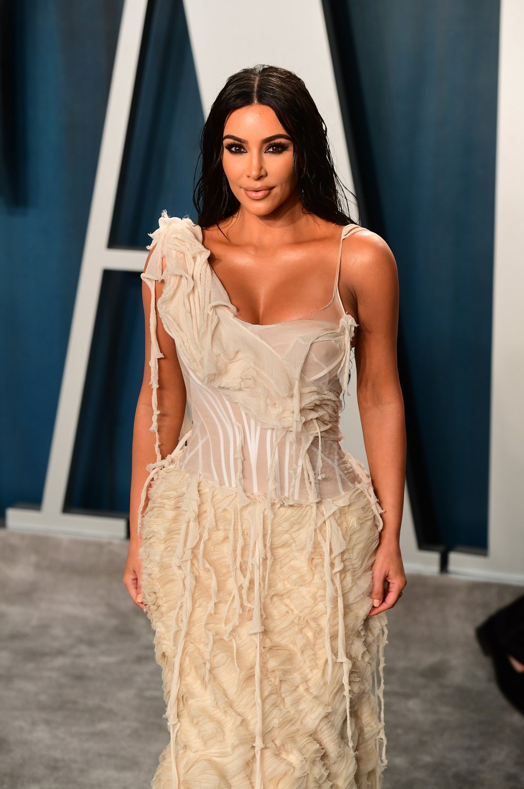 Kim Kardashian attending the Vanity Fair Oscar Party held at the Wallis Annenberg Center for the Performing Arts in Beverly Hills, Los Angeles, California, US, in February 2020. Photo: Getty Images