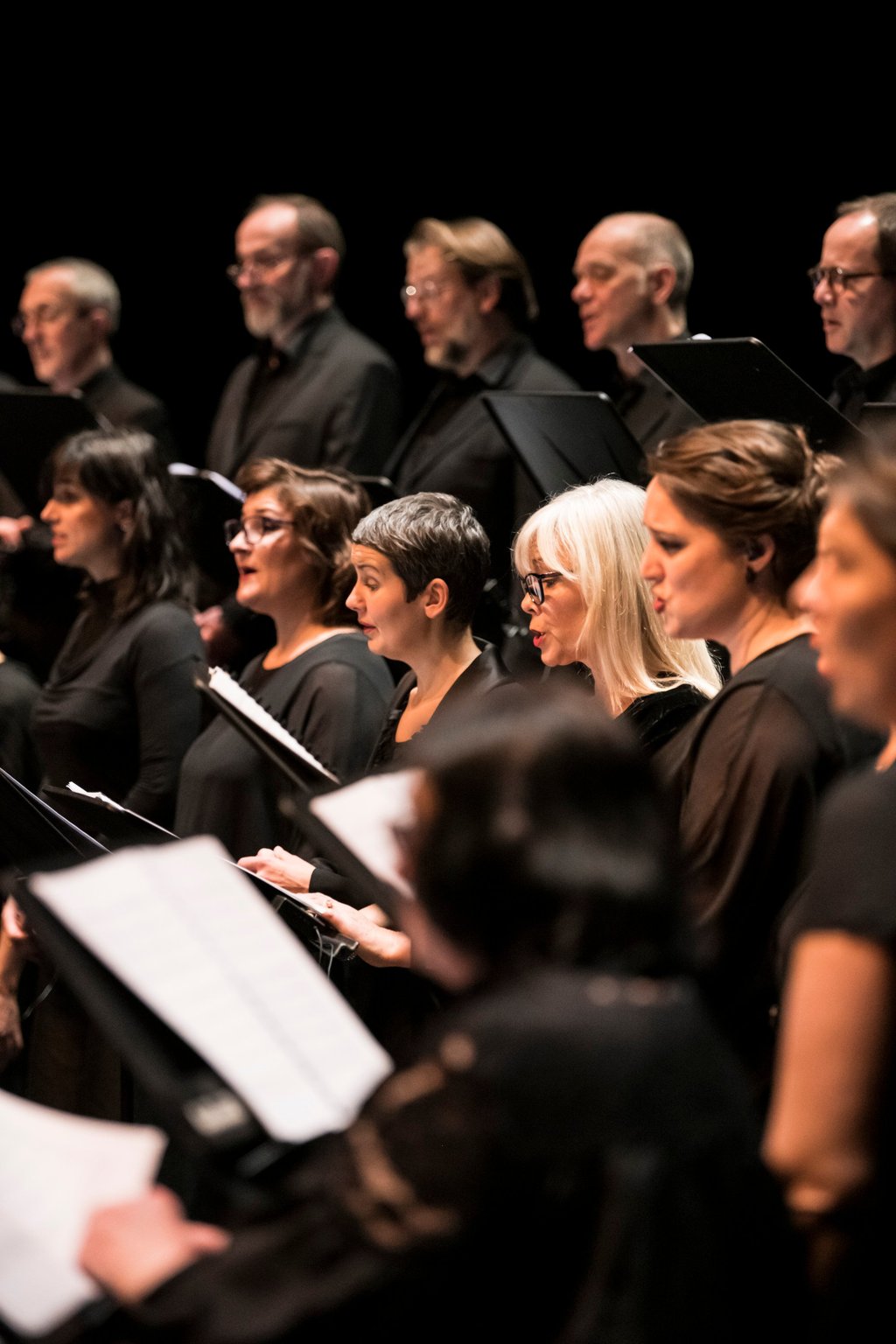 Members of the Accentus chamber choir performing. Laurence Equilbey founded the choir in 1991 at the age of 29. Photo: Hong Kong Arts Festival