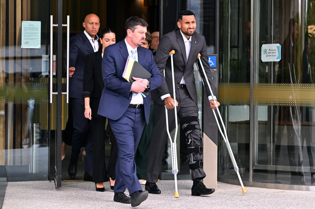 Nick Kyrgios leaves the Australian Capital Territory Magistrates Court in Canberra. Kyrgios pleaded guilty to a common assault charge. Photo: EPA-EFE Nick Kyrgios leaves the Australian Capital Territory Magistrates Court in Canberra. Kyrgios pleaded guilty to a common assault charge. Photo: EPA-EFE