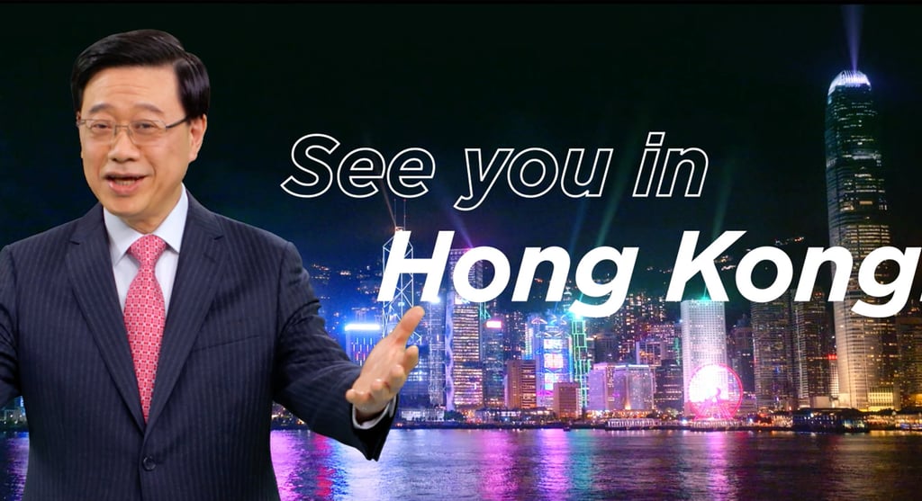 A still from the Hello Hong Kong Campaign video, featuring Chief Executive John Lee Ka-chiu. Photo: Handout