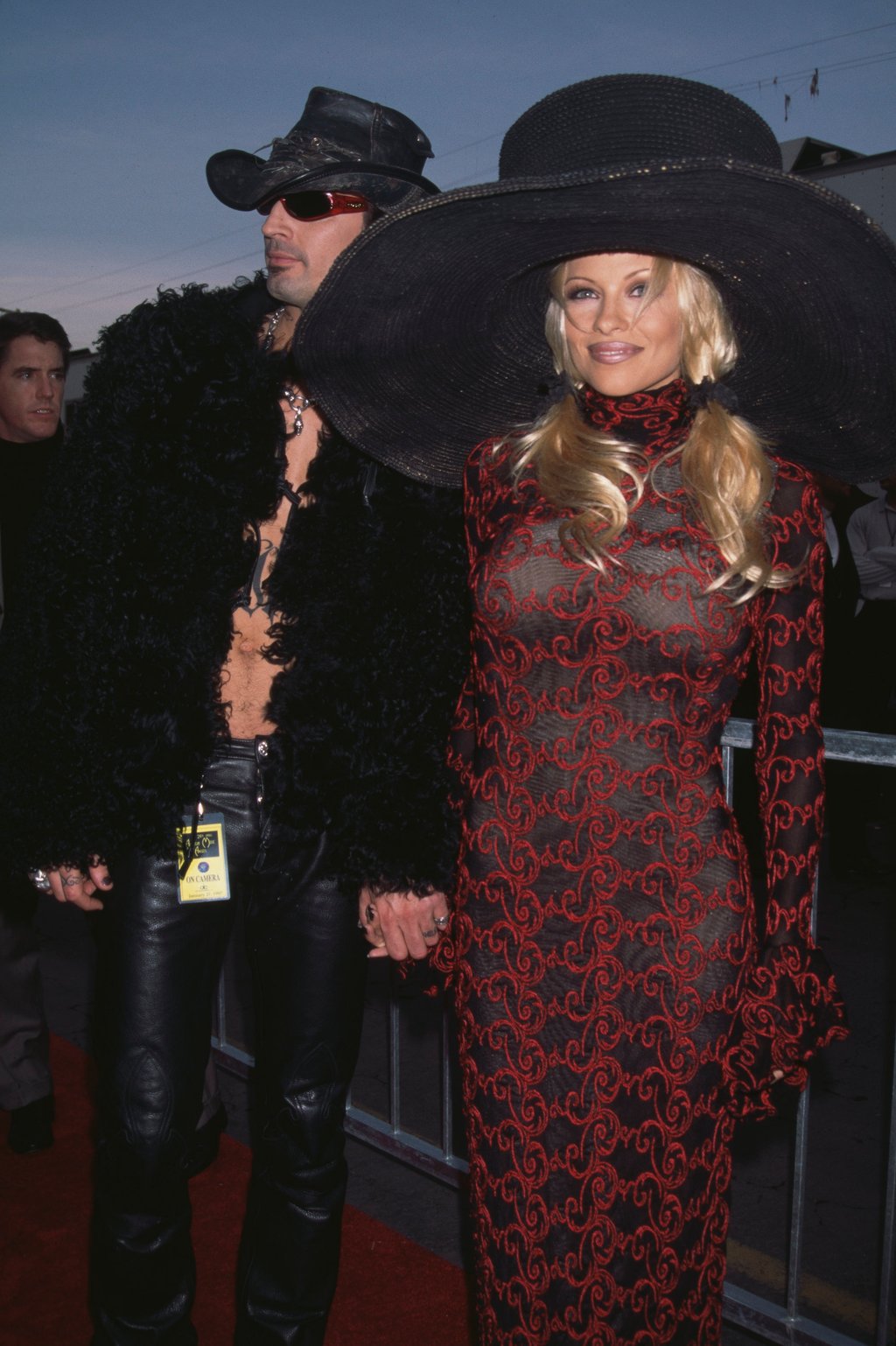 American rock drummer Tommy Lee and his wife, actress Pamela Anderson, attend the 24th Annual American Music Awards, held at the Shrine Auditorium in Los Angeles, California, in 1997. Photo: Getty Images American rock drummer Tommy Lee and his wife, actress Pamela Anderson, attend the 24th Annual American Music Awards, held at the Shrine Auditorium in Los Angeles, California, in 1997. Photo: Getty Images