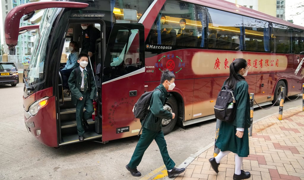 Cross-border students return to campuses in Hong Kong after the city fully reopened its border with the mainland. Photo: Sam Tsang