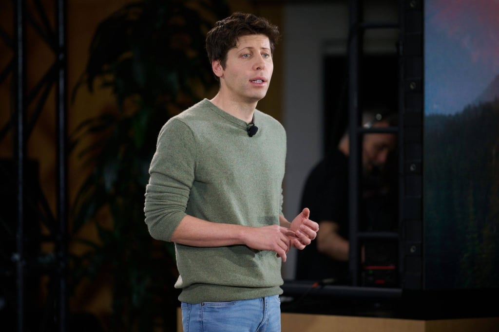 Sam Altman, CEO and co-founder of Open AI, speaks during an event at Microsoft, which is fusing ChatGPT-like technology into its Bing search engine. Photo: Bloomberg Sam Altman, CEO and co-founder of Open AI, speaks during an event at Microsoft, which is fusing ChatGPT-like technology into its Bing search engine. Photo: Bloomberg