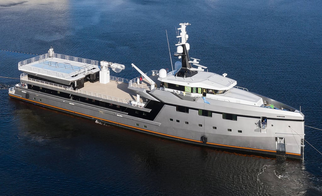 The Abeona features a helipad. Photo: Superyacht Times The Abeona features a helipad. Photo: Superyacht Times