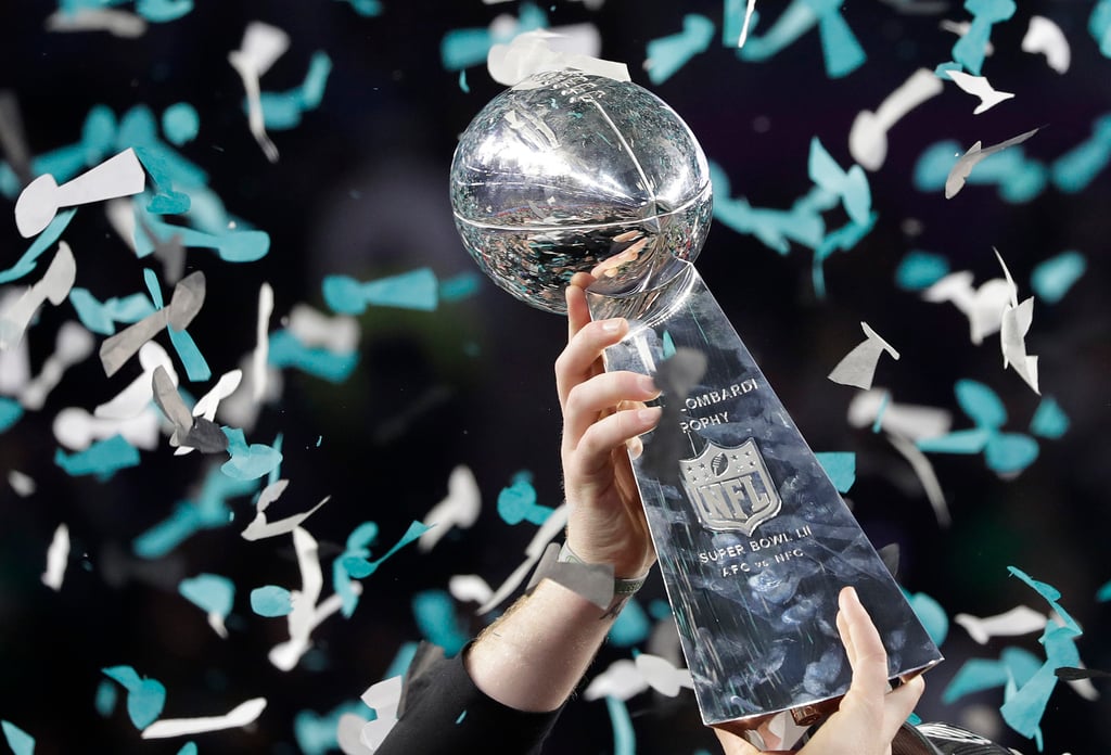 Philadelphia Eagles’ Carson Wentz holds up the Vince Lombardi Trophy after the NFL Super Bowl 52 football game against the New England Patriots, in February 2018, in Minneapolis. Photo: AP Philadelphia Eagles’ Carson Wentz holds up the Vince Lombardi Trophy after the NFL Super Bowl 52 football game against the New England Patriots, in February 2018, in Minneapolis. Photo: AP