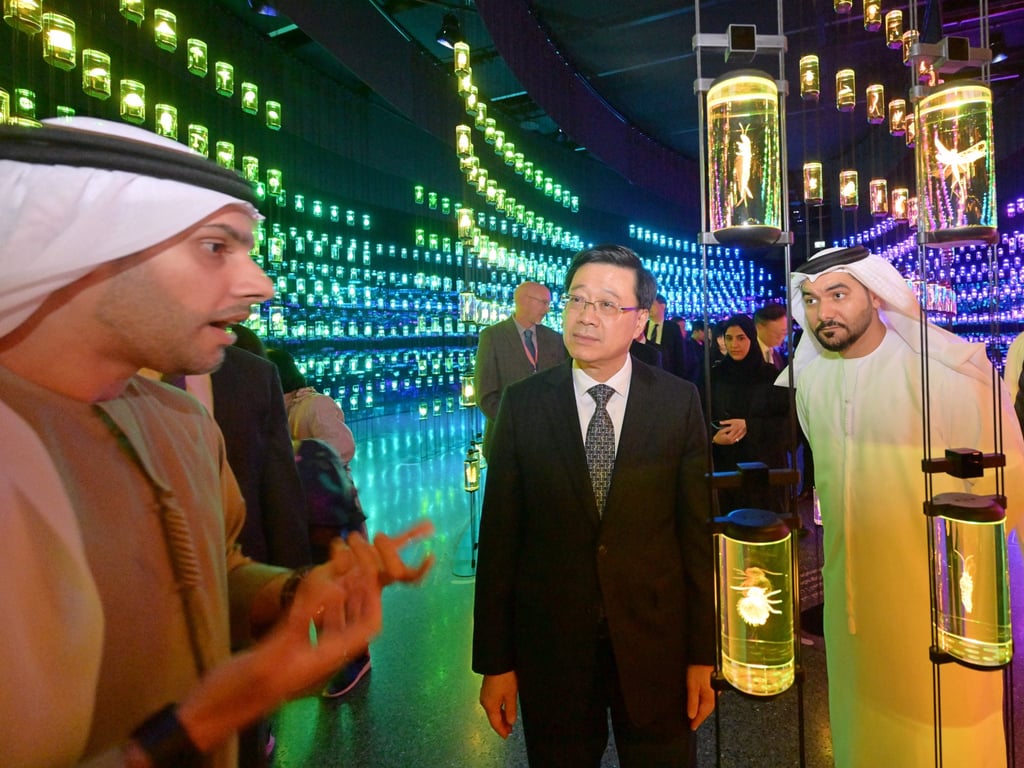 Hong Kong Chief Executive John Lee, during his visit to Dubai’s Museum of the Future. Photo: ISD