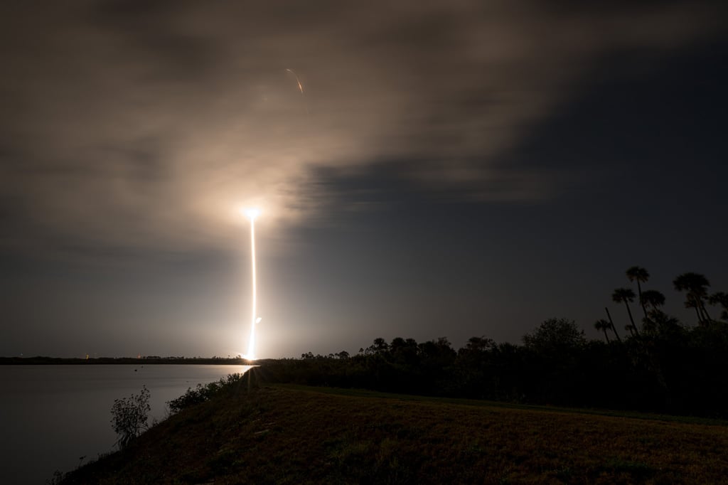 A SpaceX Falcon 9 rocket launches from Cape Canaveral Space Force Station early Sunday, Feb. 12, 2023, on another Starlink mission. (SpaceX/TNS)