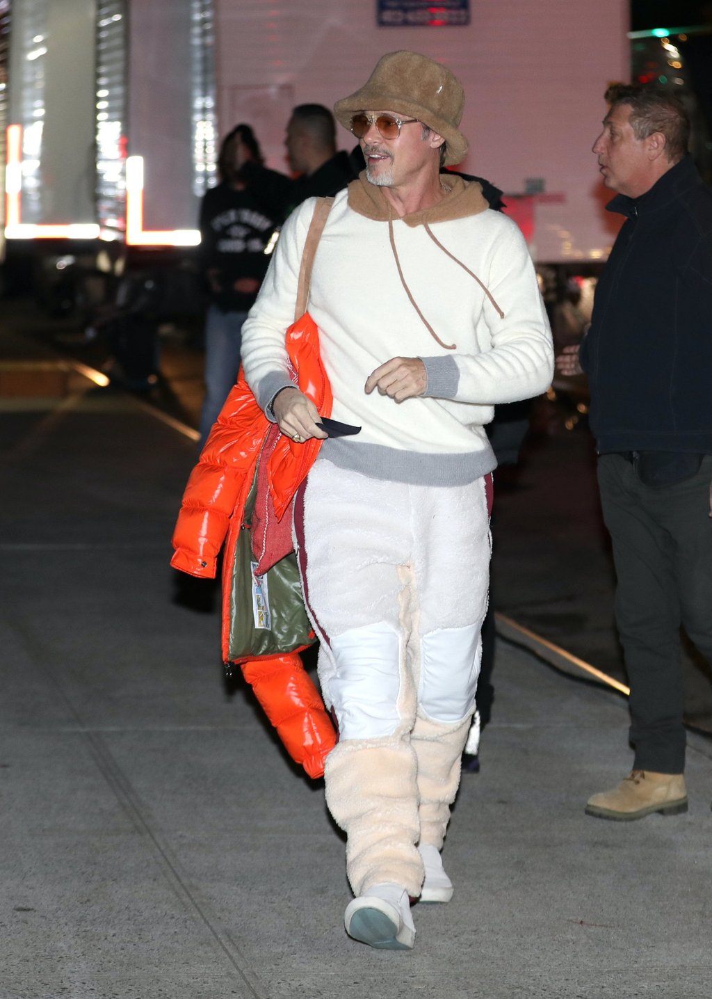 Brad Pitt is seen on the set of Wolves on January 31, in New York City. Photo: GC Images Brad Pitt is seen on the set of Wolves on January 31, in New York City. Photo: GC Images