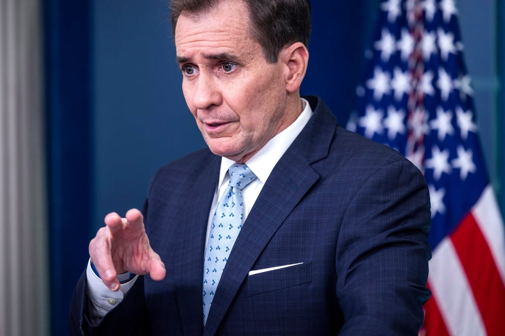 National Security Council spokesman John Kirby discussing the high-altitude objects shot down by US fighter jets. Photo: EPA-EFE National Security Council spokesman John Kirby discussing the high-altitude objects shot down by US fighter jets. Photo: EPA-EFE