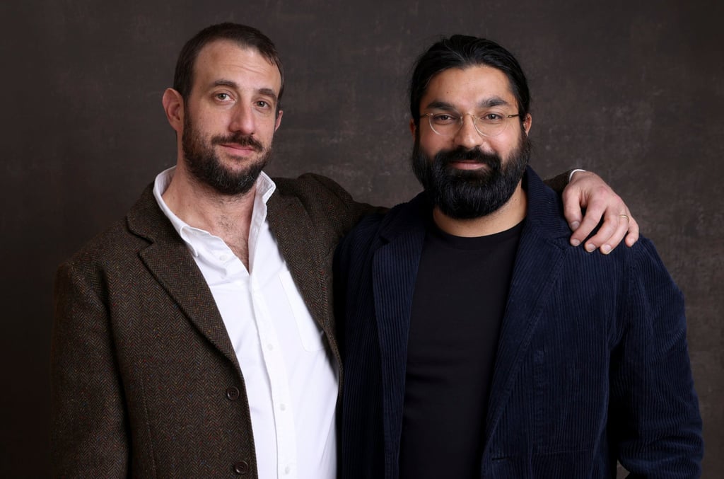 Lucas Jansen, left, and Amit Bhalla, co-creators and executive producers of the Apple TV+ television series “Hello Tomorrow!” Photo: Willy Sanjuan/Invision/AP