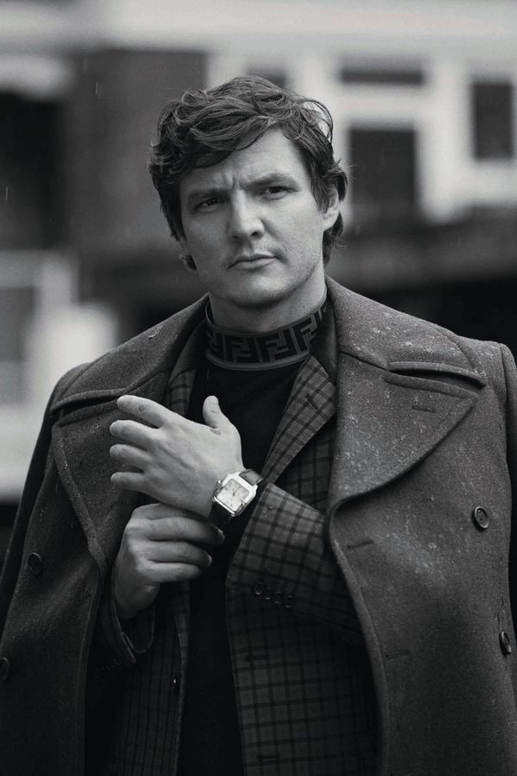 Pedro Pascal wearing the Santos de Cartier in a photo shoot. Photo: Facebook