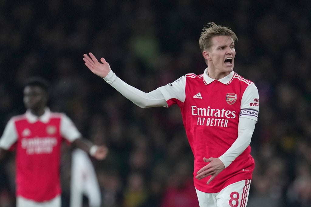 Arsenal’s Martin Odegaard reacts. Photo: AP Arsenal’s Martin Odegaard reacts. Photo: AP