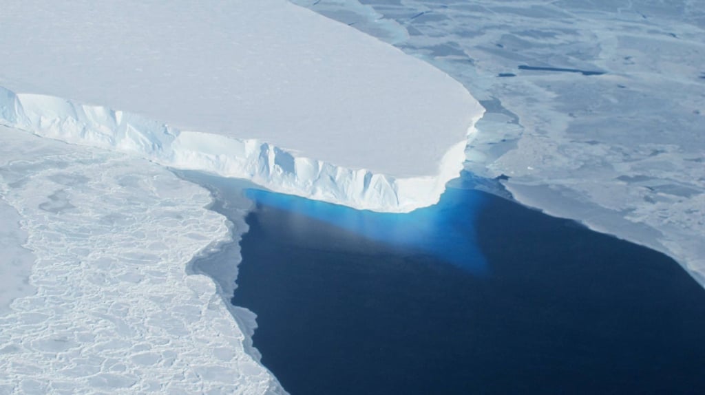 The Thwaites ice shelf is seen in Antarctica in May 2014. Nasa via AFP