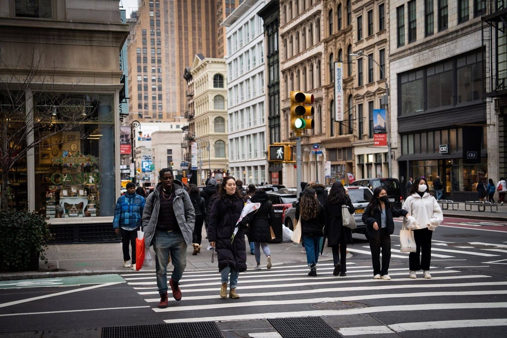Shoppers in the SoHo neighbourhood of New York. US consumers have yet to embrace live-stream e-commerce, a shopping trend popular in China. Photo: Bloomberg Shoppers in the SoHo neighbourhood of New York. US consumers have yet to embrace live-stream e-commerce, a shopping trend popular in China. Photo: Bloomberg