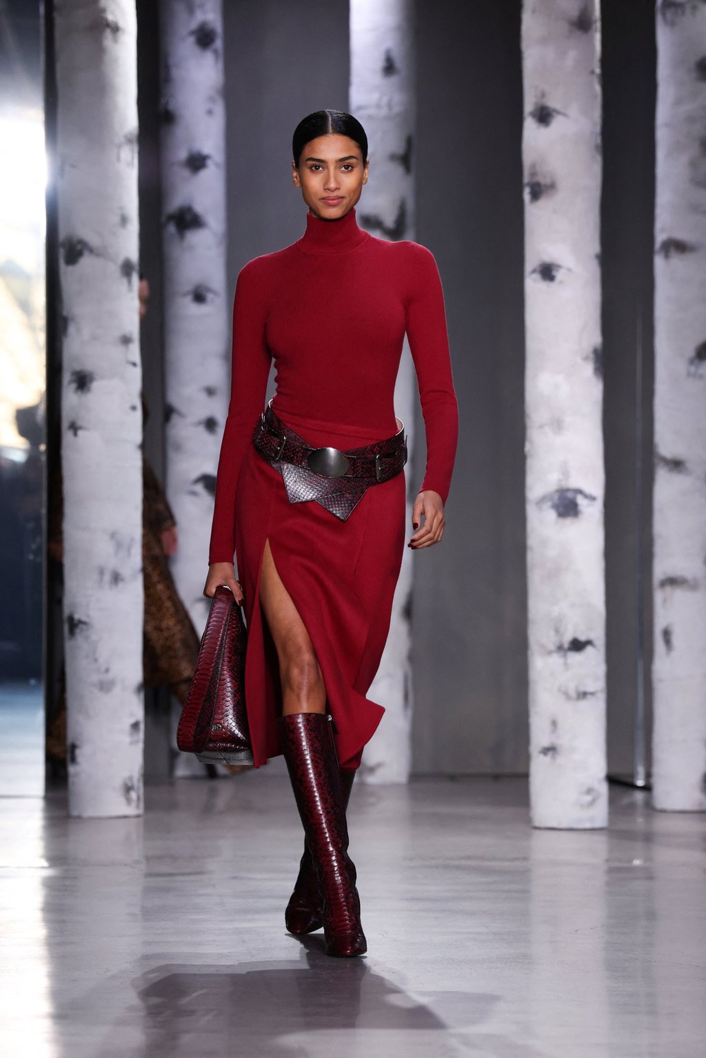 A model presents a creation from Michael Kors’ autumn/winter 2023 collection during New York Fashion Week on February 15. Photo: Reuters