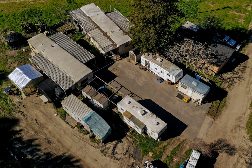 A cluster of mobile homes at the California Terra Garden, formerly Mountain Mushroom Farm in Half Moon Bay, California. Photo: AP A cluster of mobile homes at the California Terra Garden, formerly Mountain Mushroom Farm in Half Moon Bay, California. Photo: AP
