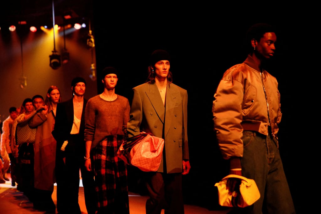 Models present creations at the Gucci autumn/winter 2023-2024 menswear show in Milan, on January 13. Photo: Reuters
