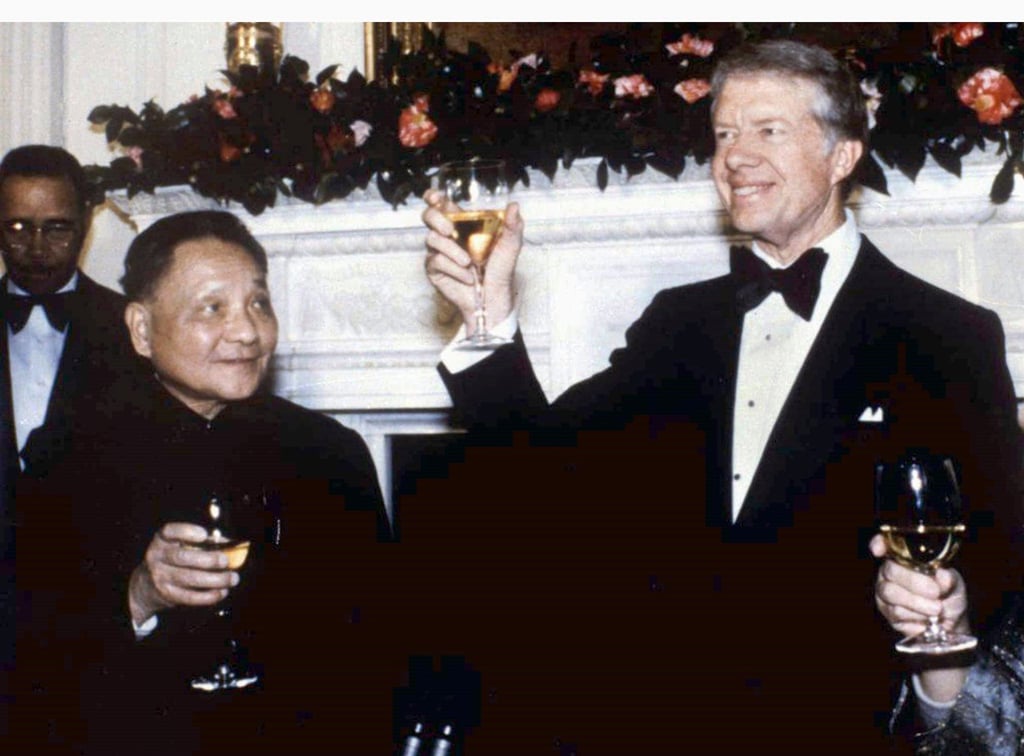 Carter offering a toast to Deng Xiaoping at a state dinner in the White House on January 29, 1979. Photo: Reuters Carter offering a toast to Deng Xiaoping at a state dinner in the White House on January 29, 1979. Photo: Reuters
