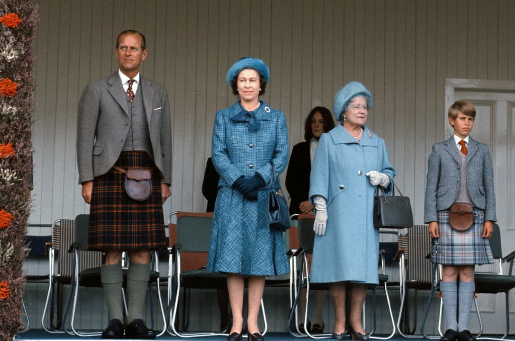 Prince Philip, Duke of Edinburgh, Queen Elizabeth, the Queen Mother and Prince Edward attend the Braemar Highland Games in 1975, in Scotland, United Kingdom. Photo: Getty Images Prince Philip, Duke of Edinburgh, Queen Elizabeth, the Queen Mother and Prince Edward attend the Braemar Highland Games in 1975, in Scotland, United Kingdom. Photo: Getty Images