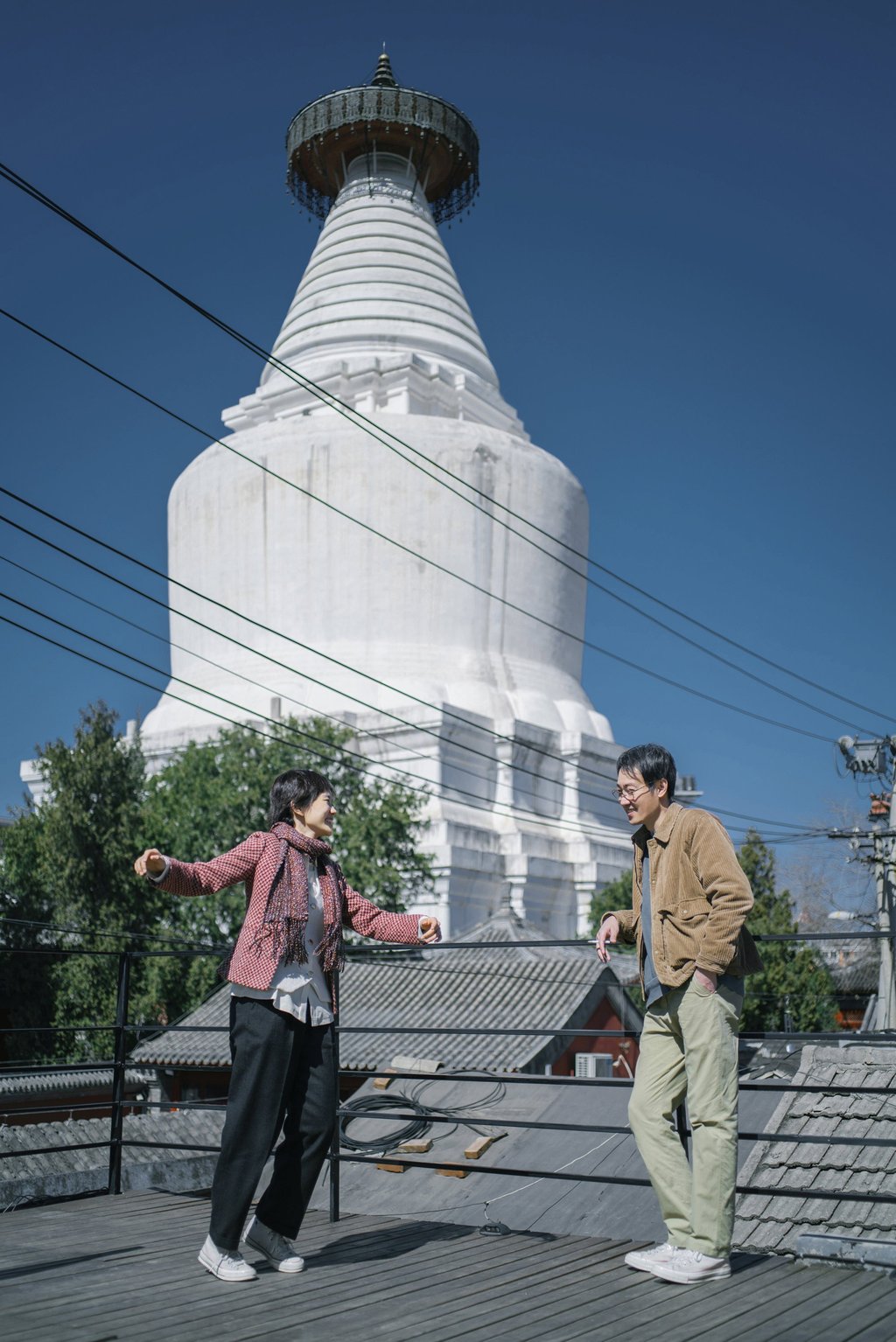 Huang Yao (left) and Xin Baiqing in a still from The Shadowless Tower, with the eponymous tower in the background. Huang Yao (left) and Xin Baiqing in a still from The Shadowless Tower, with the eponymous tower in the background.